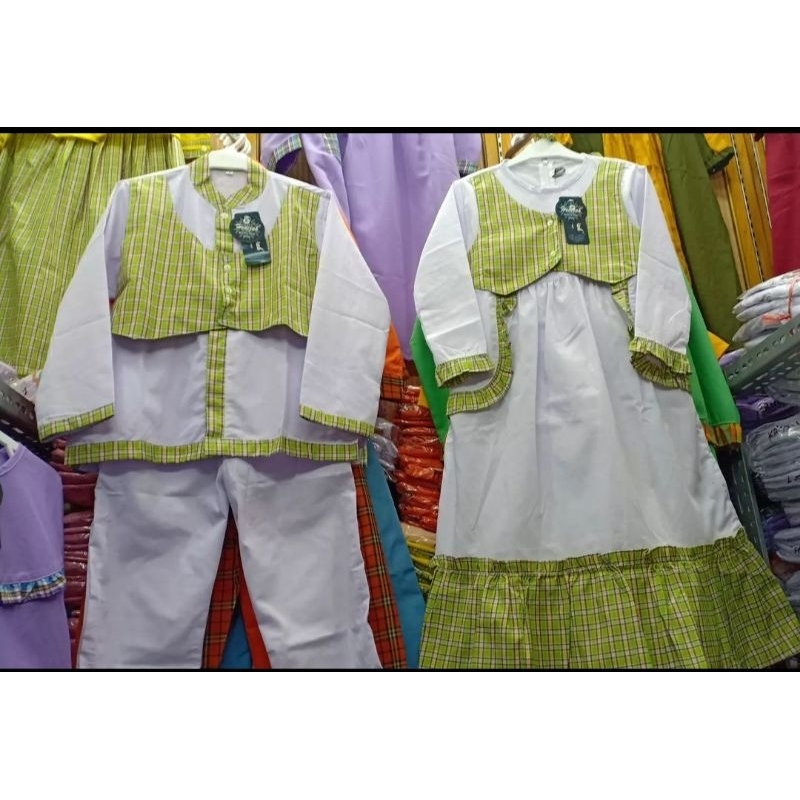 SERAGAM TK KOMBINASI KOTAK HIJAU KUNING PR/LK