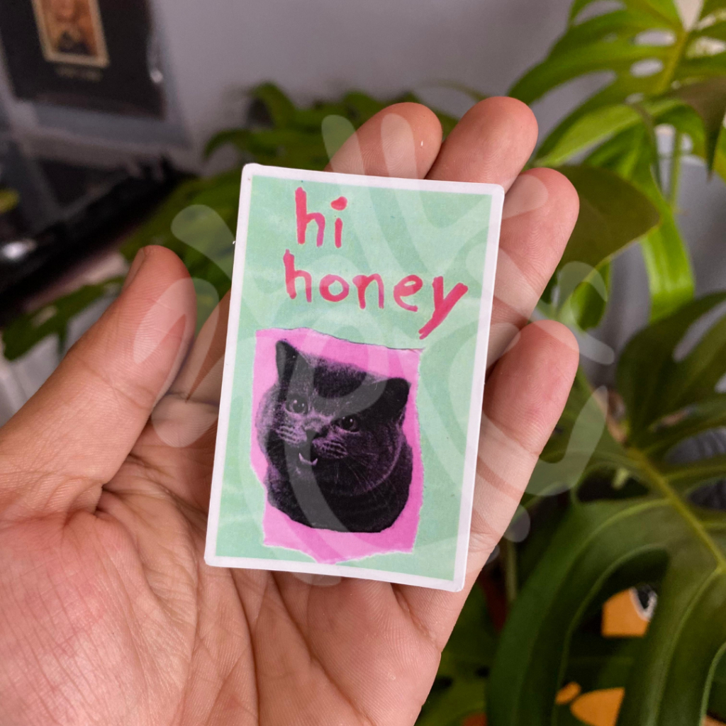 

sticker hi honey cat / sticker / aesthetic sticker / sticker tumblr / aesthetic sticker / stiker hp / stiker laptop / stiker helm / stiker satuan / stiker tahan air / sticker pack