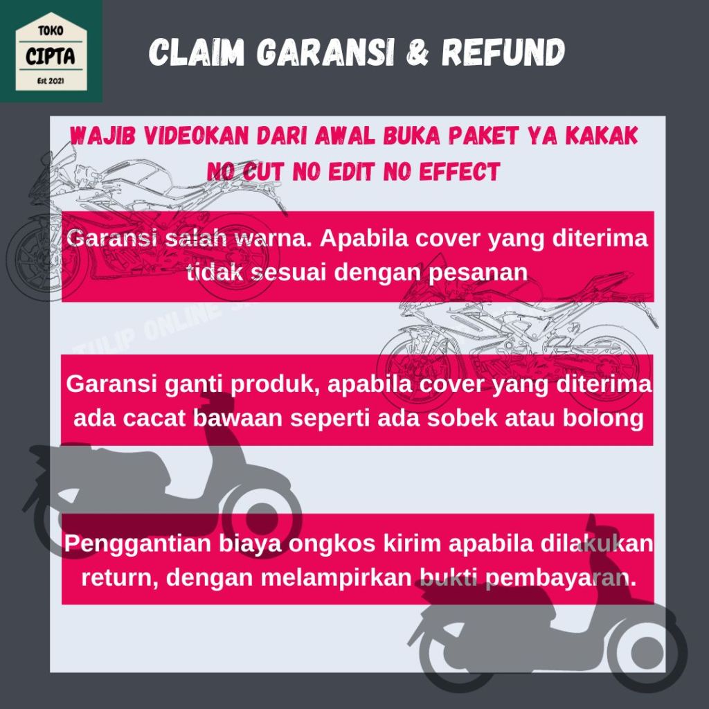 bestpromo cipta cover motor honda adv waterproof / sarung motor honda adv waterproof / selimut motor
