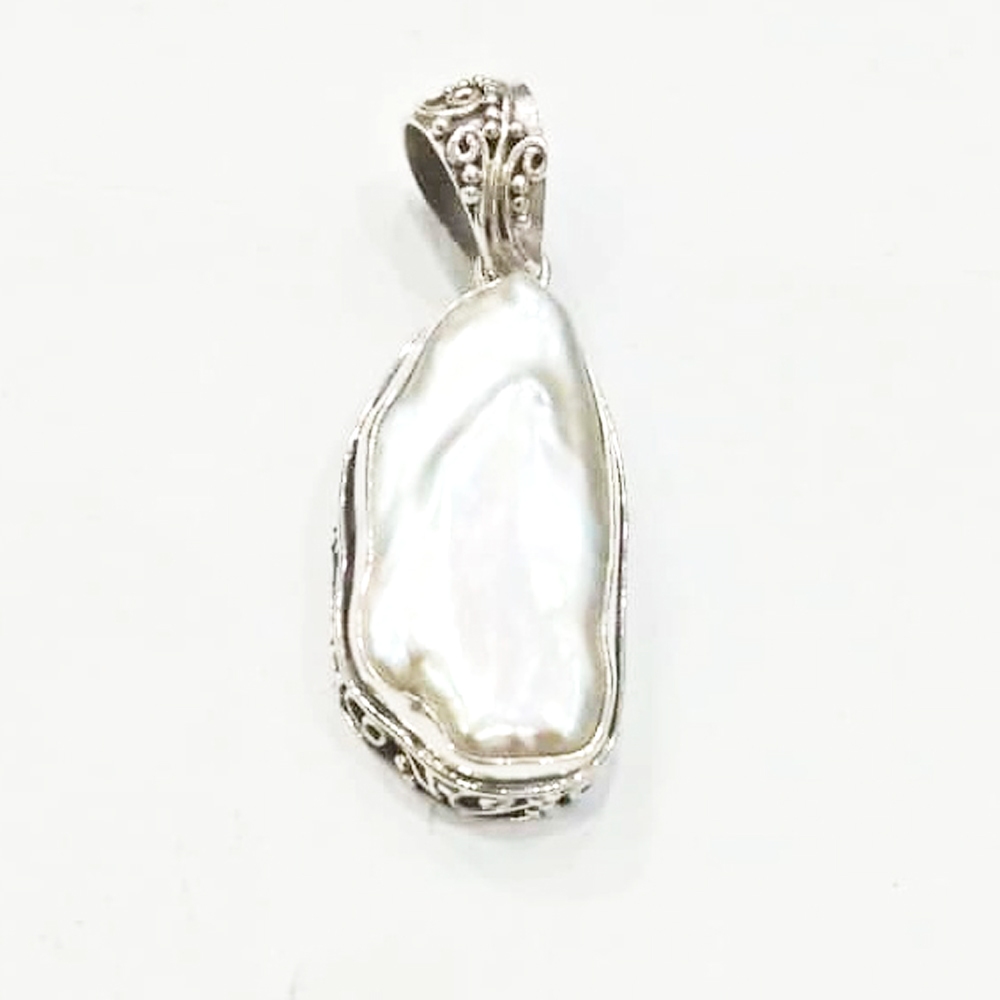 Liontin Pendant Perak Silver Bali Asli 925 mix mutiara pearl Biwa besar Wanita pria custom