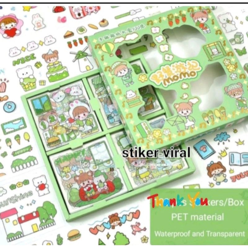 

Sticker 2D momo 25 PCS Aesthetic cute waterproof 25 lembar