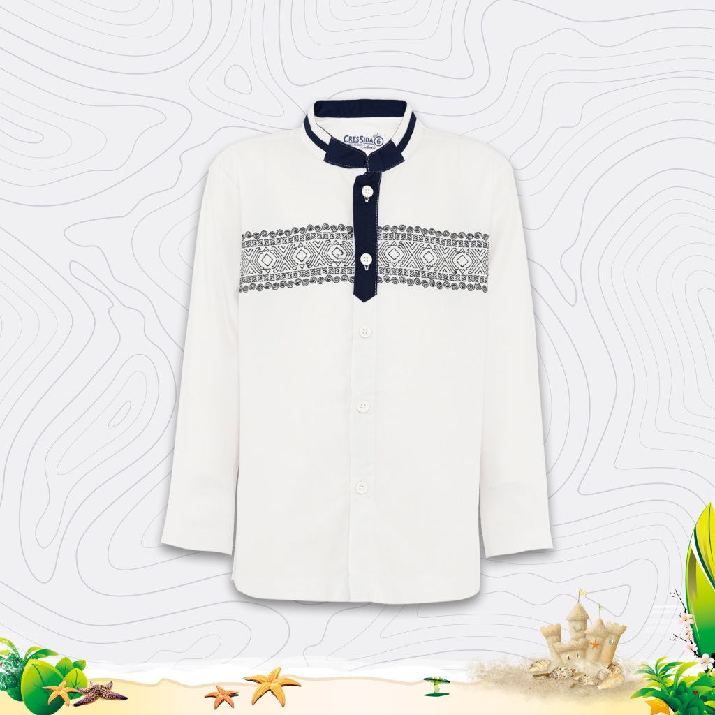Cressida Kemeja Koko Kids Boy White - JB408P