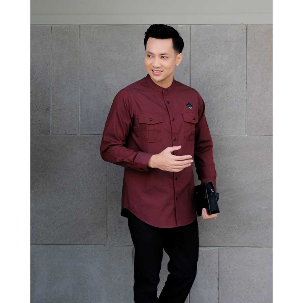 ILNAAF | Baju Kemeja Koko (Kemko) by ILNAF bahan Oxford Lengan Panjang | Size M, L, XL, XXL