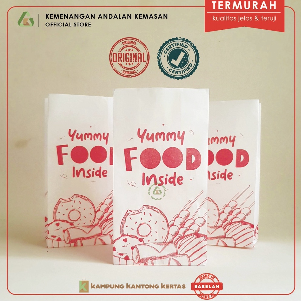 

SID584 Realpct KANTONG YUMMY FOOD 1 PCS Kantong Ayam Goreng Kemasan Fried chicken WAJIB MEMBELI EXTRA PACKING