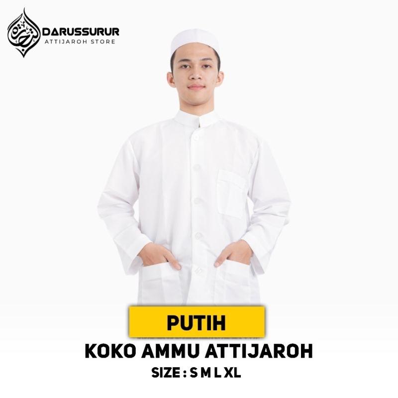 Baju Koko Ammu | Baju Koko Ammu  Warna Putih | Baju Koko Haibah Ammu Attijaroh
