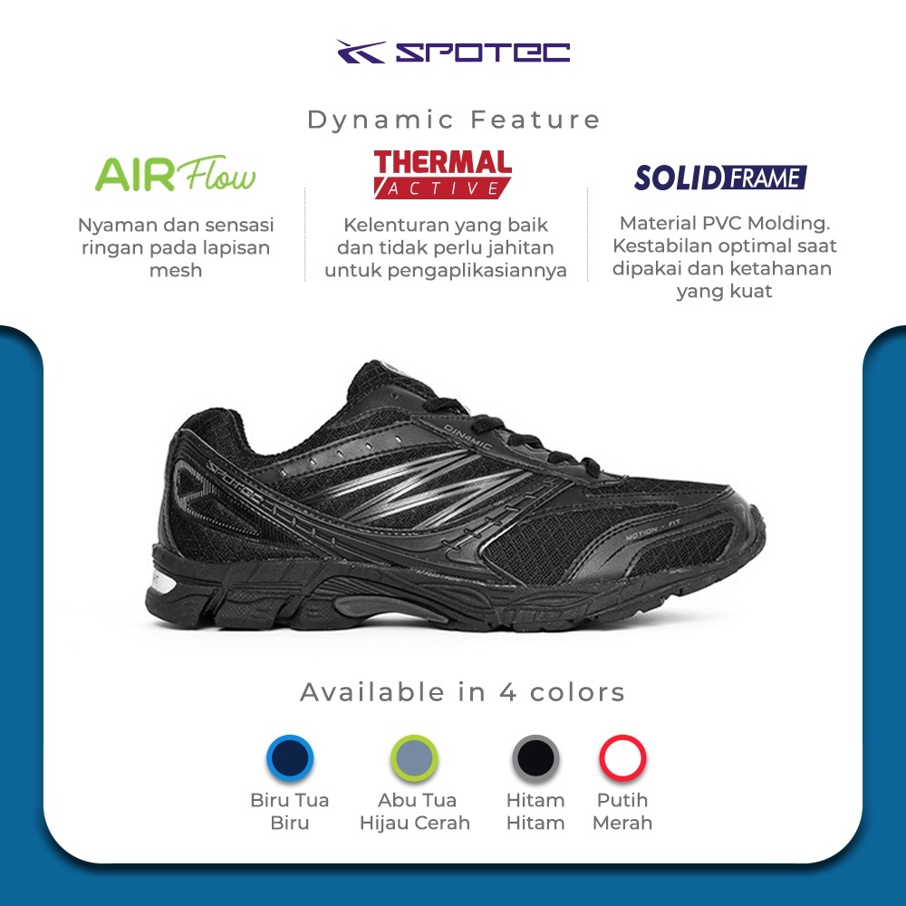 SPOTEC Sepatu RUNNING Artikel DYNAMIC- hitam-hitam