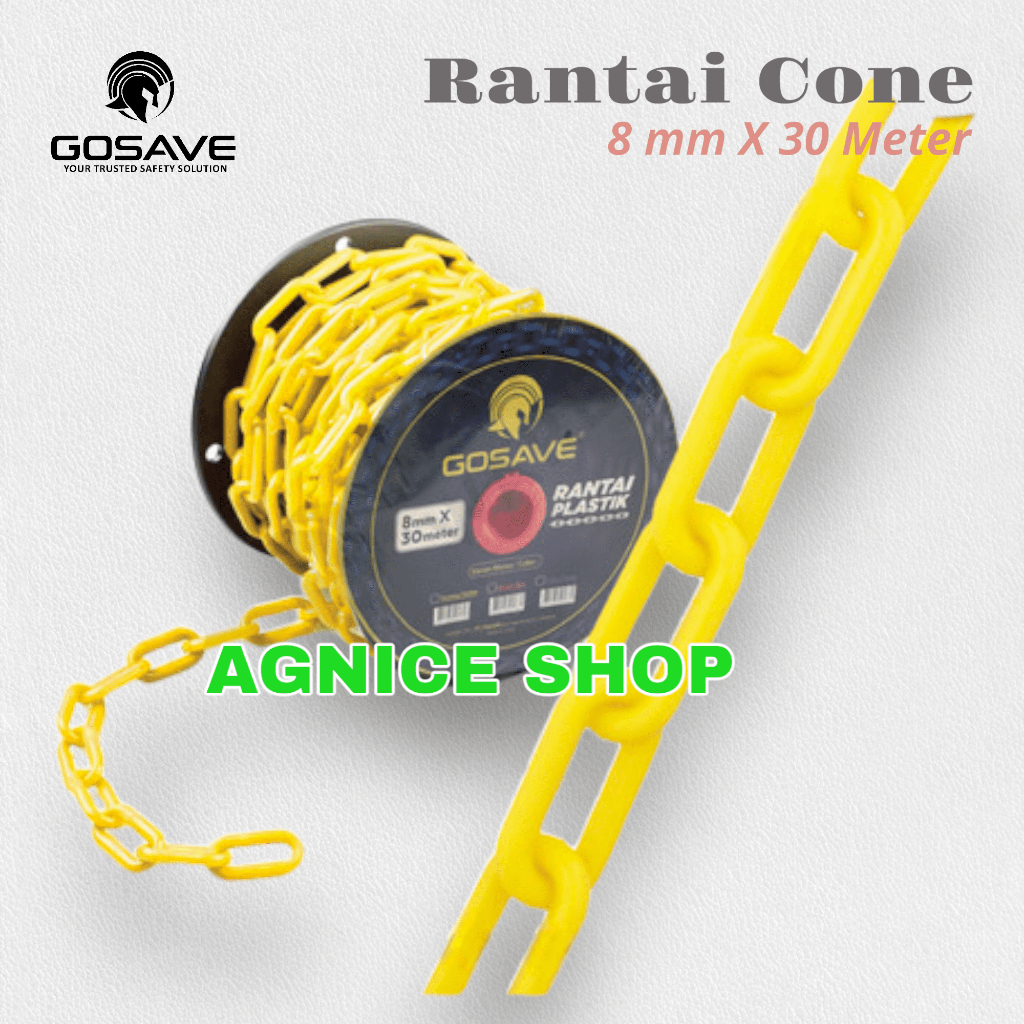 

Promo Rantai Plastik 1 Roll Traffic Cone 8MM x 30 Meter. Safety Cone Pembatas (KUNING)