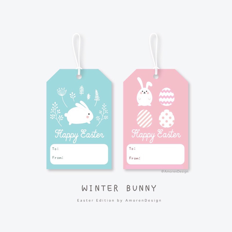 

Happy Easter Hangtag Hampers Paskah Tag Cute