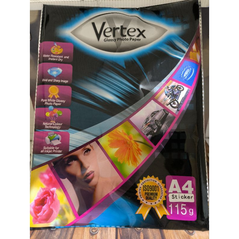 Kertas Photo stiker Vertex A4 115g/Vertex Glossy Photo Paper