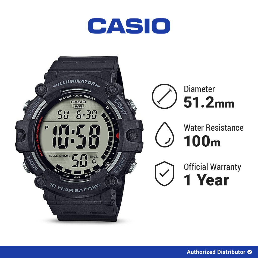 [READY INSTANT] Casio Jam Tangan Pria AE-1500WH-1AVDF Sport