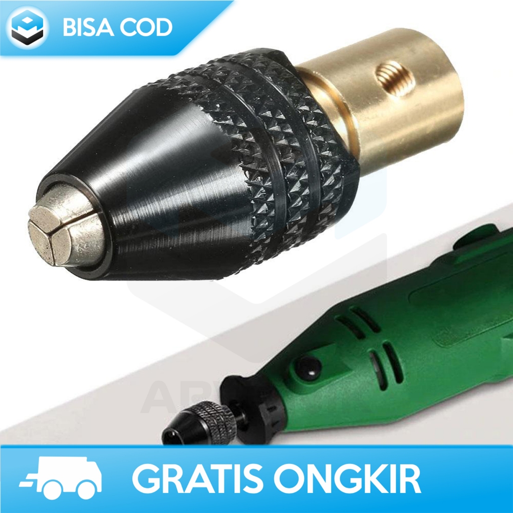 PENJEPIT MATA BOR DRILL CHUCK MINI GRINDER TUNER KEPALA HEX ALUMINIUM