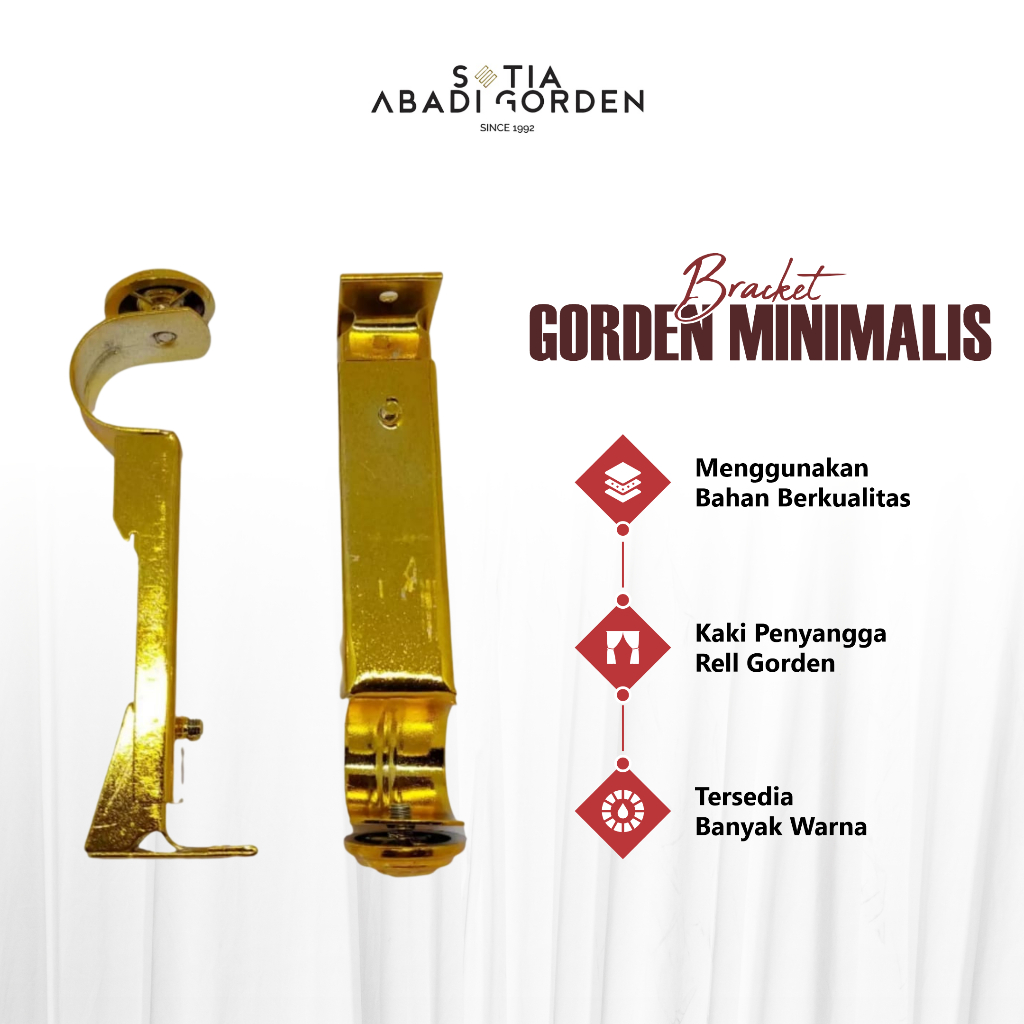 Bracket Besi Rel Bulat Gorden Kaki Gordeng Penyangga Tiang Bulat Minimalis