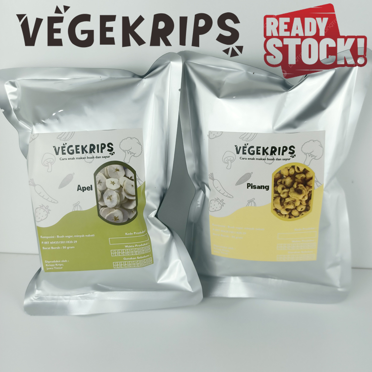 

VEGEKRIPS PAKET 2 PCS Keripik Buah (Apel 50 Gr + Pisang 50 Gr)