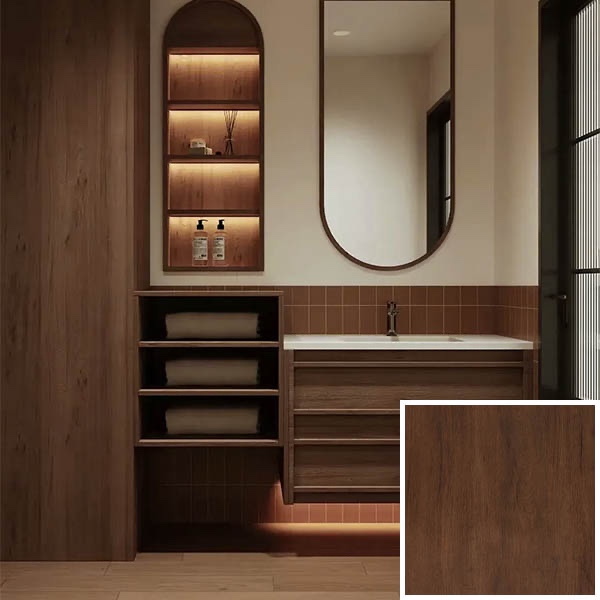 Decosheet Sticker PVC HPL Pelapis Meja Lemari Furniture Dinding Kayu Coklat Tua Kayu Abu Rustic Cher