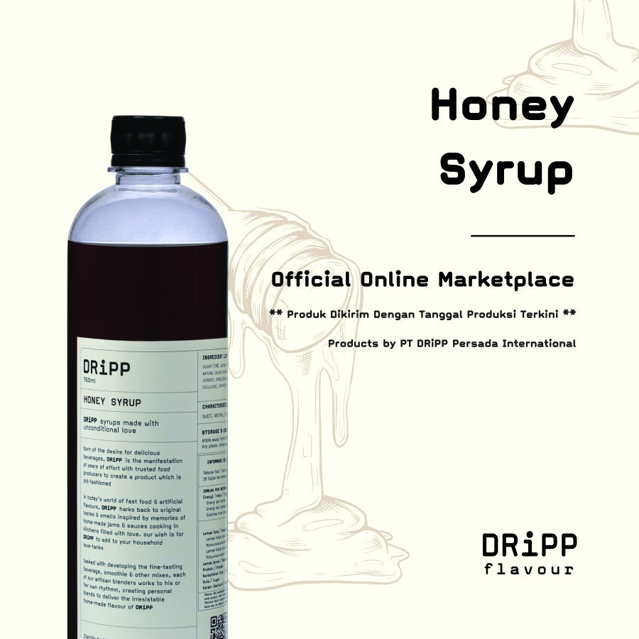 

DRiPP Honey Flavour Syrup (Sirup Rasa Madu)