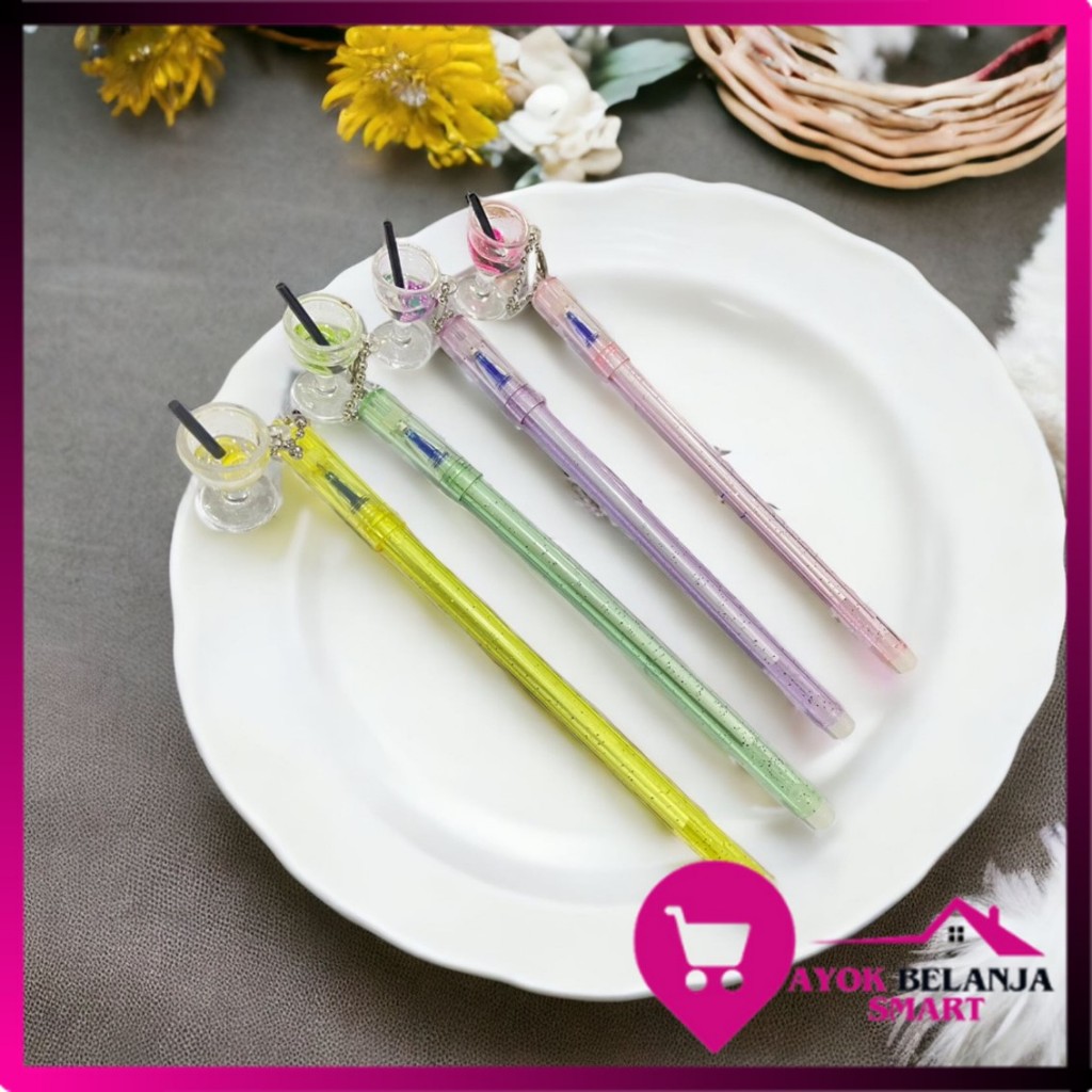 

ABS Pulpen Lucu Aesthetic Pulpen Gelas Juice Fancy Pen Gantungan Minuman Cocktail Bolpoint Karakter Minuman Cangkir Pena Gel Bolpen Unik Alat Tulis Kantor Gel Karakter