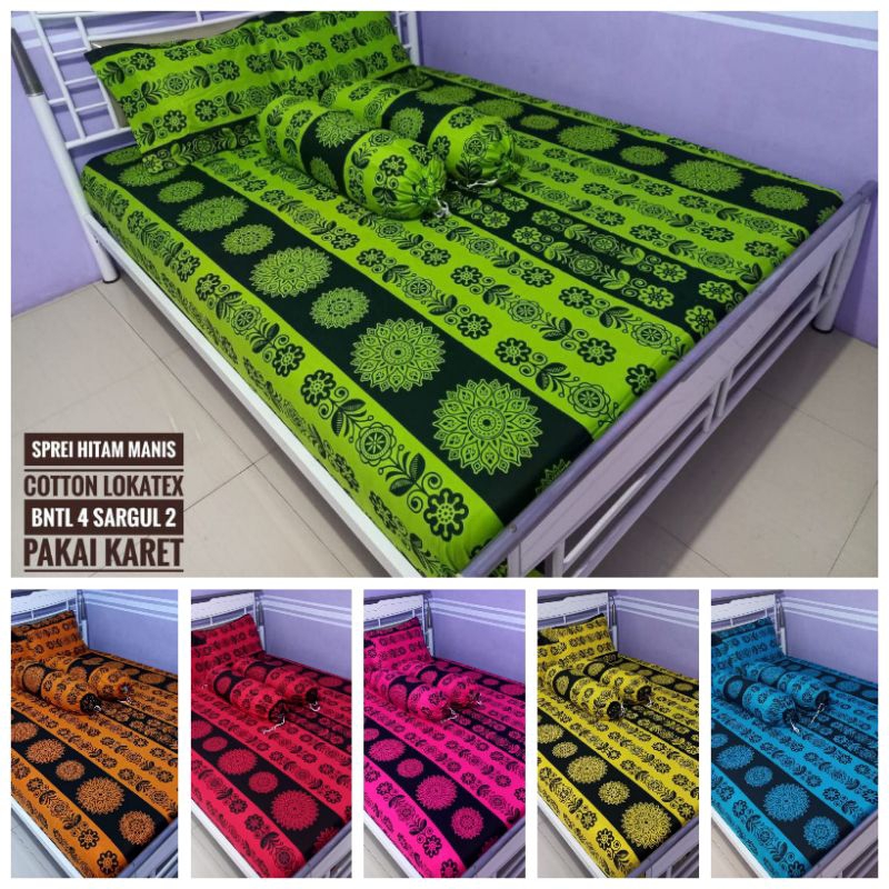 Sprei Batik Katun Halus Ukuran 180x200 Motif Batik Pekalongan 4 Bantal 2 Guling Terbaru