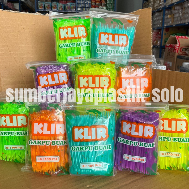 KLIR GARPU BUAH isi 100 pcs Garpu Plastik Garu Buah Garpu Kue Garpu Kecil Serbaguna