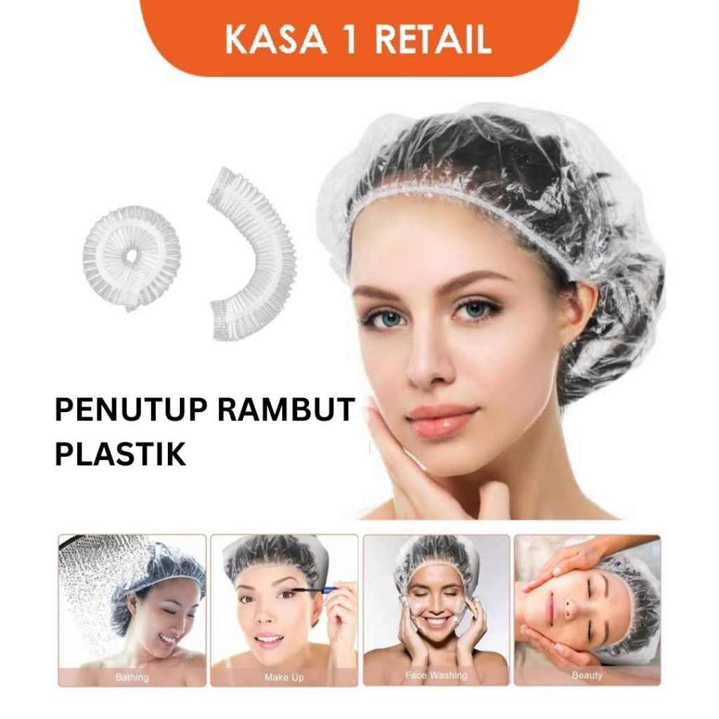 Penutup Rambut Perempuan Mandi / Shower Cap / Penutup Telinga