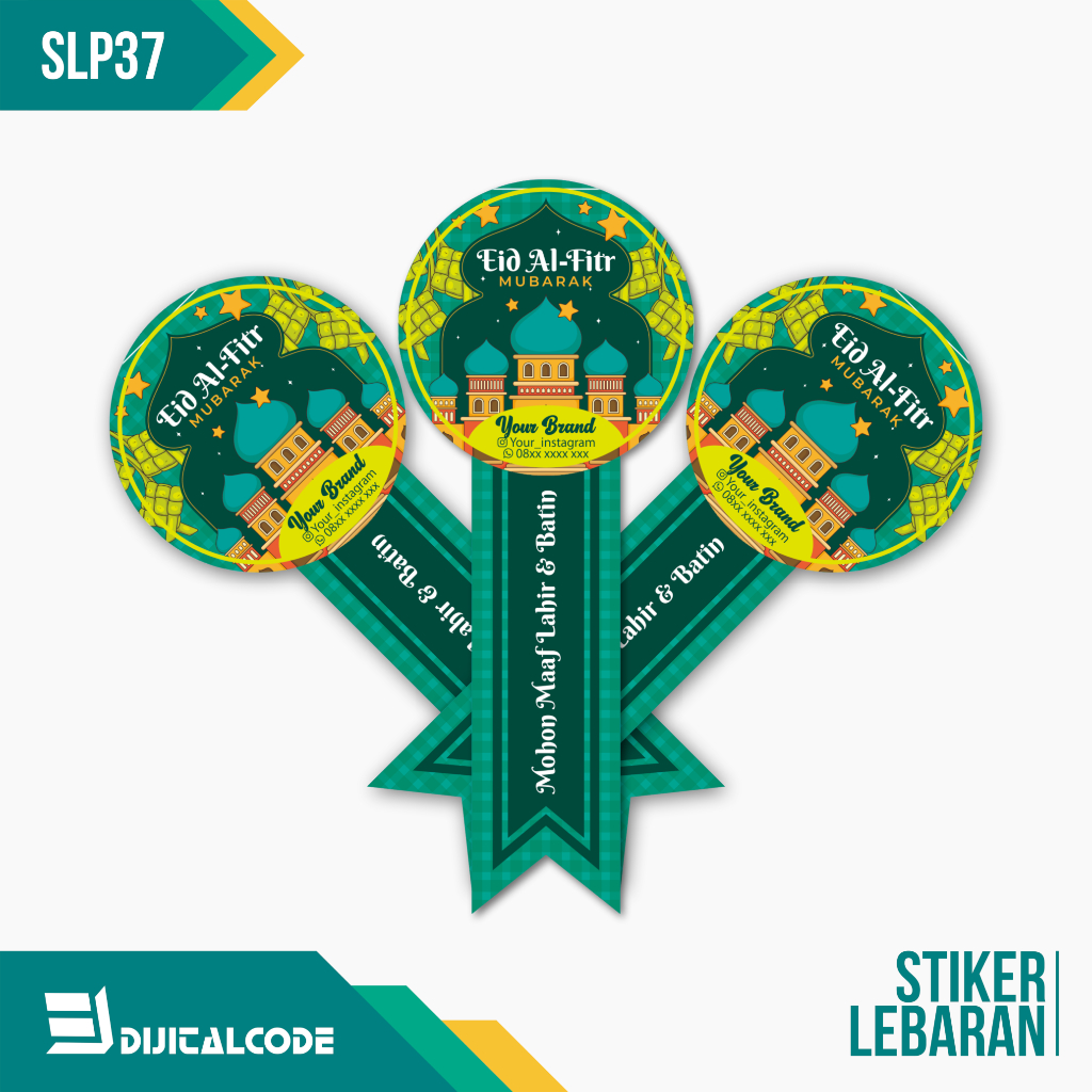 

SLP37 Stiker Label Parcel Toples Kue Lebaran Idul Fitri Bentuk Pita