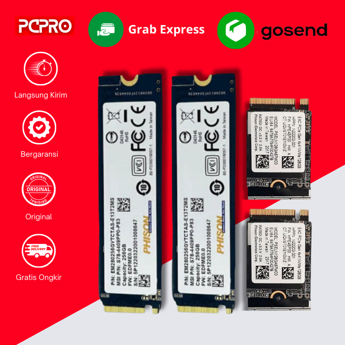 SSD 256GB NVME 2280 Phison SSD 128GB M.2 SSD 128GB NVME 2280 SSD Bergaransi