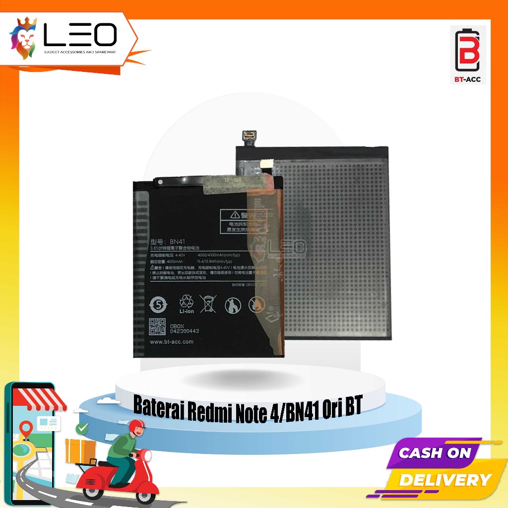 Baterai Redmi Note 4/BN41 Ori BT
