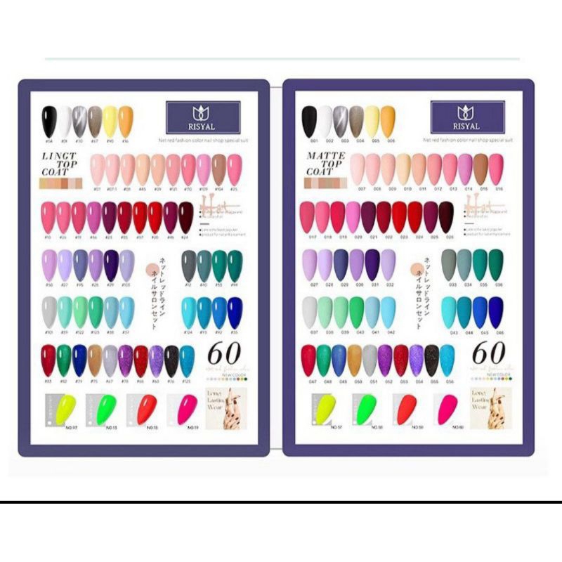 Cat Kuku Kutek UV Gel Merk Risyal Nail Polish Risyal Set 60 Warna