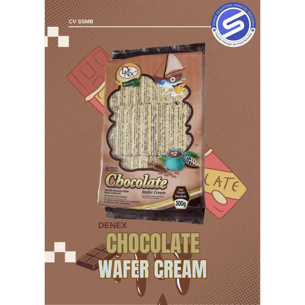 

DENEX WAFER CREAM CHOCOLATE 300GR