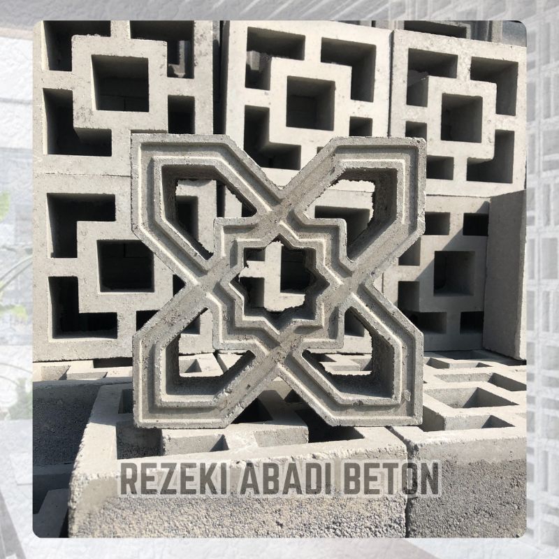 Loster Beton Lubang Angin Masjid Motif Gear List Ukuran 20x20 cm