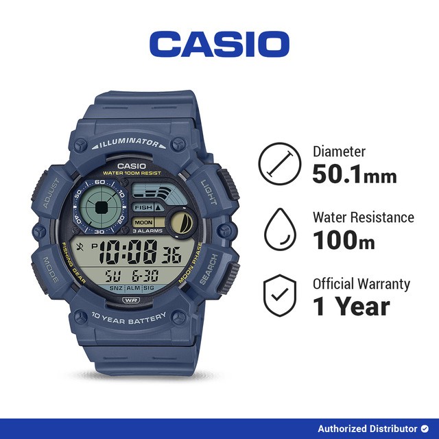 [READY INSTANT] Casio Jam Tangan Pria Original General WS-1500H-2AVDF Original