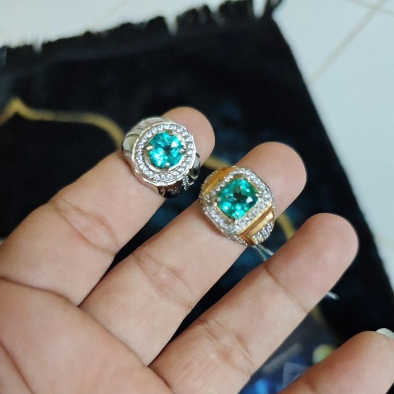 natural topaz(bluish green) + memo