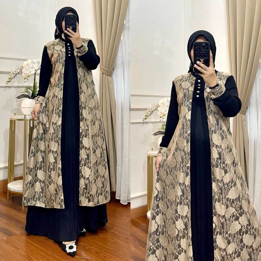MAHER SET LONG CARDI DAN INNER DRESS