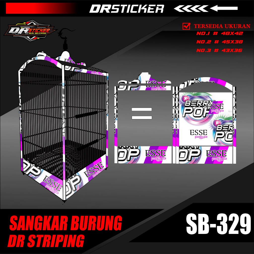 Stiker Aksesoris Kandang/Sangkar Burung Kotak - Sticker Kandang Burung Ebod Kotak ESSE Pop Anti Air