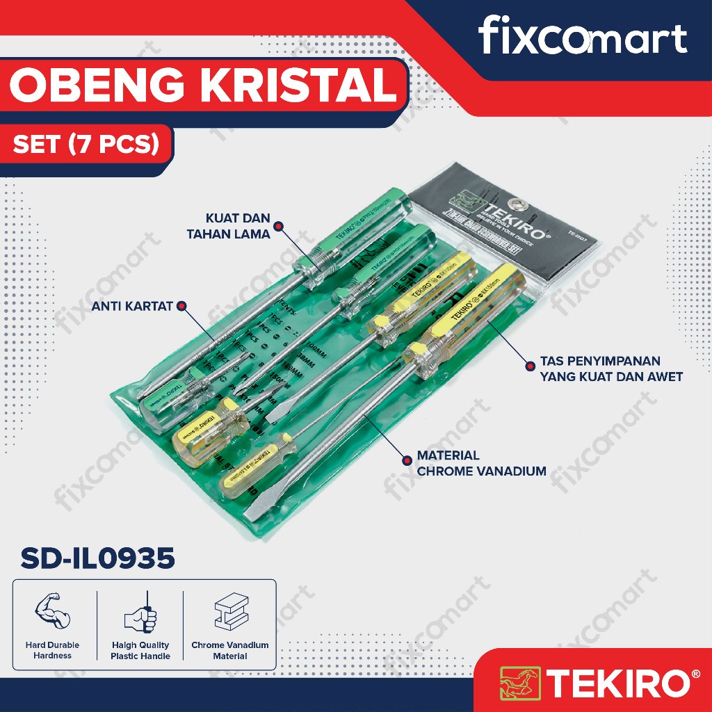 Ernarahmatih - Tekiro Obeng Kristal Set 7 Pcs Peralatan Obeng Lengkap