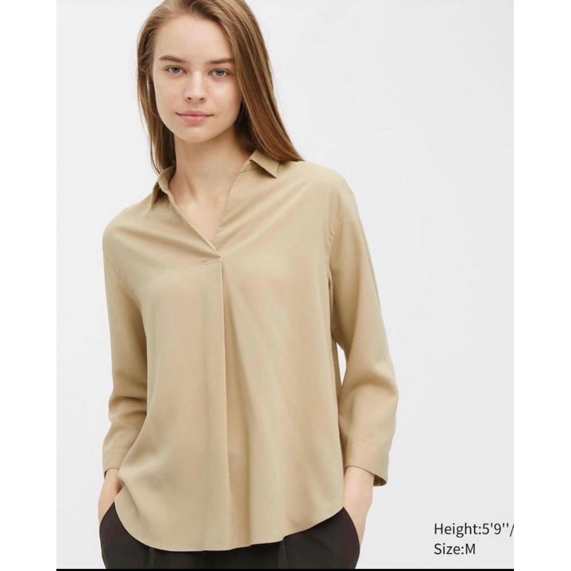 UNIQLO Women Rayon Skipper Sleeve Blouse