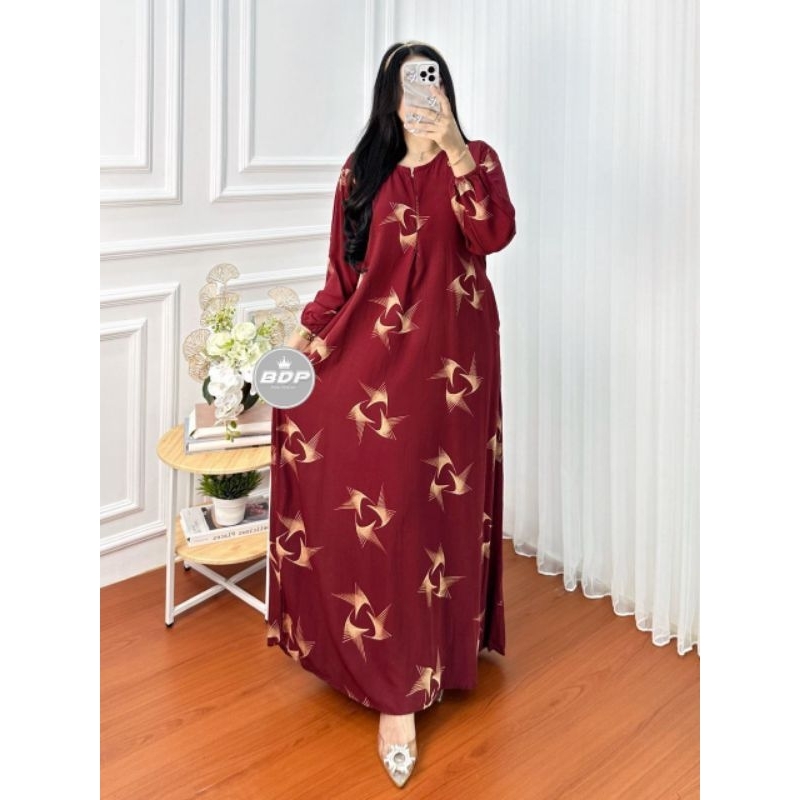 AURORA || Gamis Rayon Busui, Baju Santai Mewah Elegant, Motif Terbaru