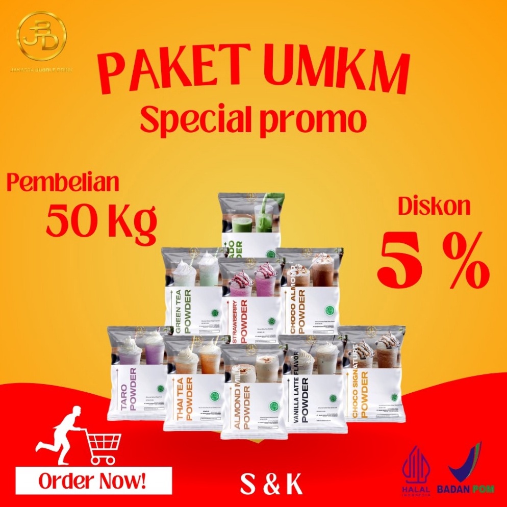 

NOG216 PALING AMPUH Paket UMKM 5 Pcs 1Kg Bubuk Minuman Jakarta Bubble Drink All Varian Rasa Mix 5 Pcs