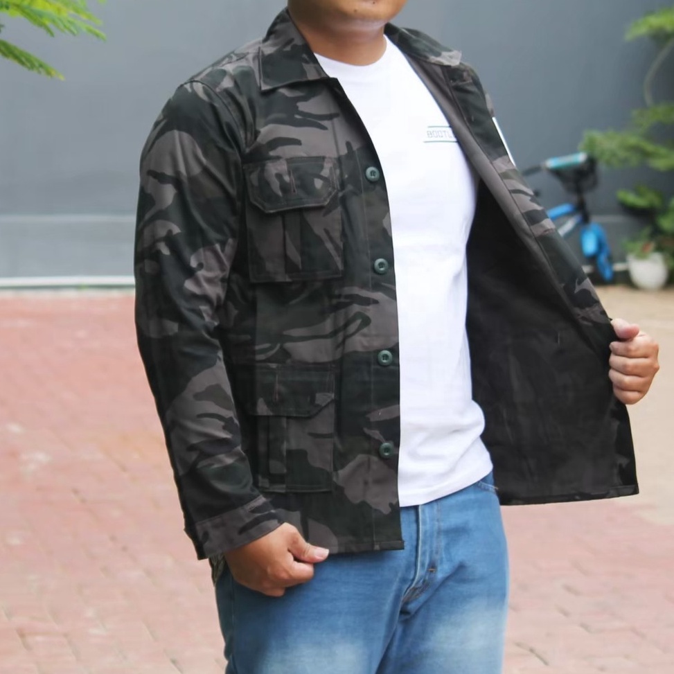 ART G94X JAKET PARKA LORENG PRIA WANITA LORENG HITAM