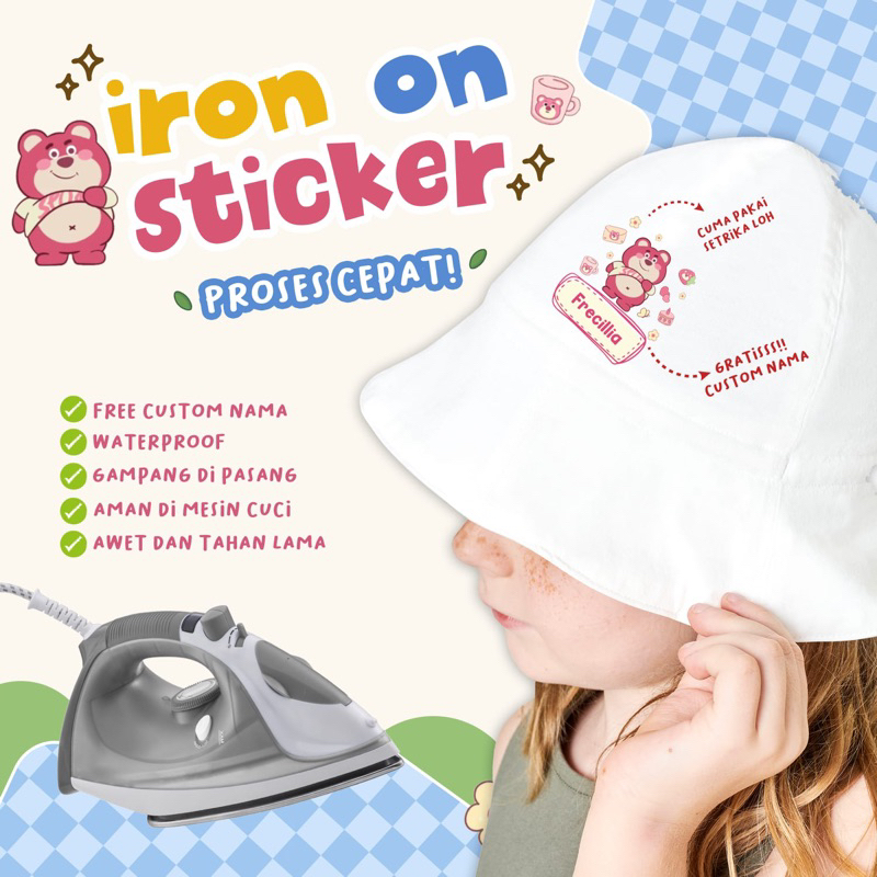 

[GIANTPALACE] [GIANTPALACE] STICKER KAIN SETRIKA LABEL NAMA BAJU VIRAL ANAK CUSTOM NAMA BERKARAKTER