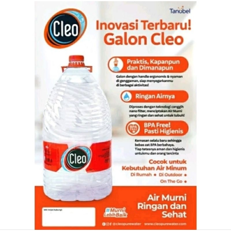 

[12.5 liter] CLEO Air Minum Mineral Water 12.5 liter 1 galon