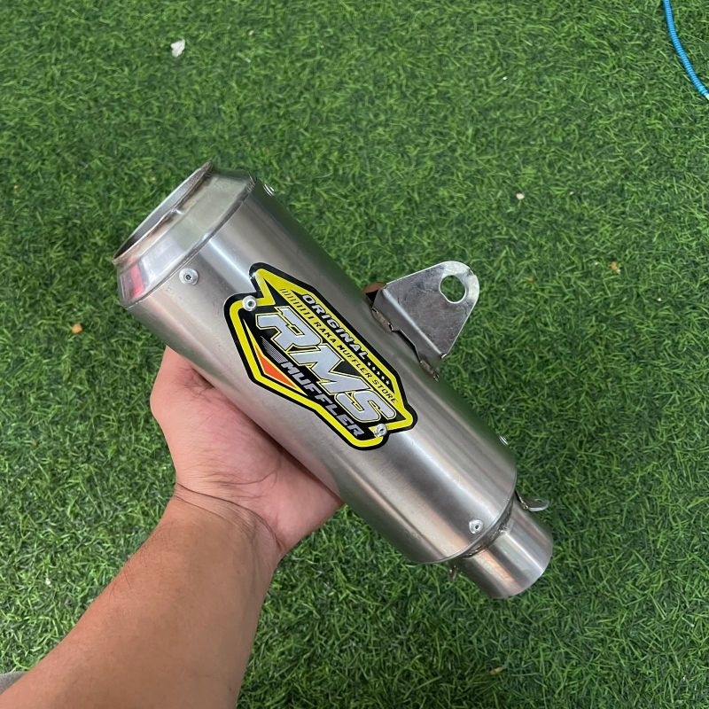 KNALPOT RMS MUFFLER ORIGINAL GP1 SARANGAN 1/4 SEPEREMPAT STRIMIN TEBAL HALUS ENGKER POLL TYPE A