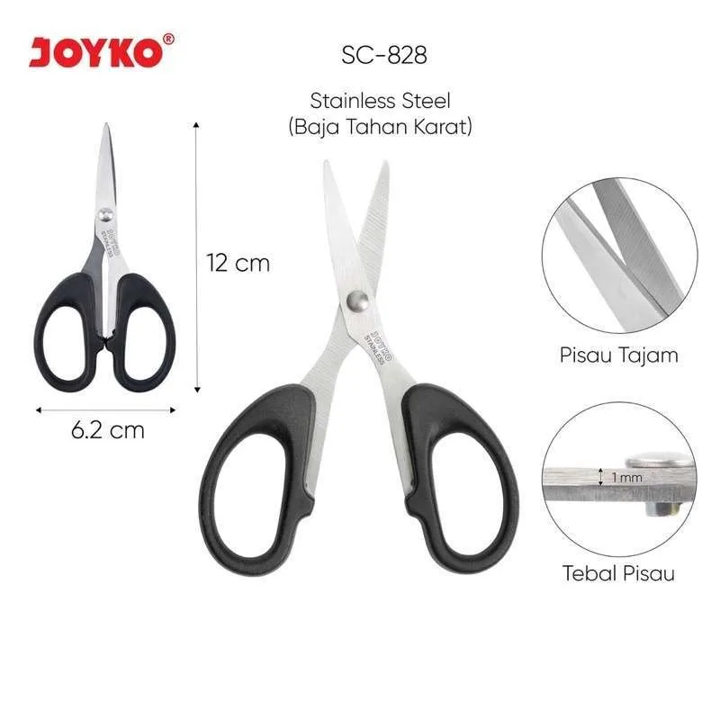 

Gunting Joyko Kecil Scissors SC - 828 Stainless Steel Baja Tahan Karat Tajam Kerajinan Anak Sekolah Kantor