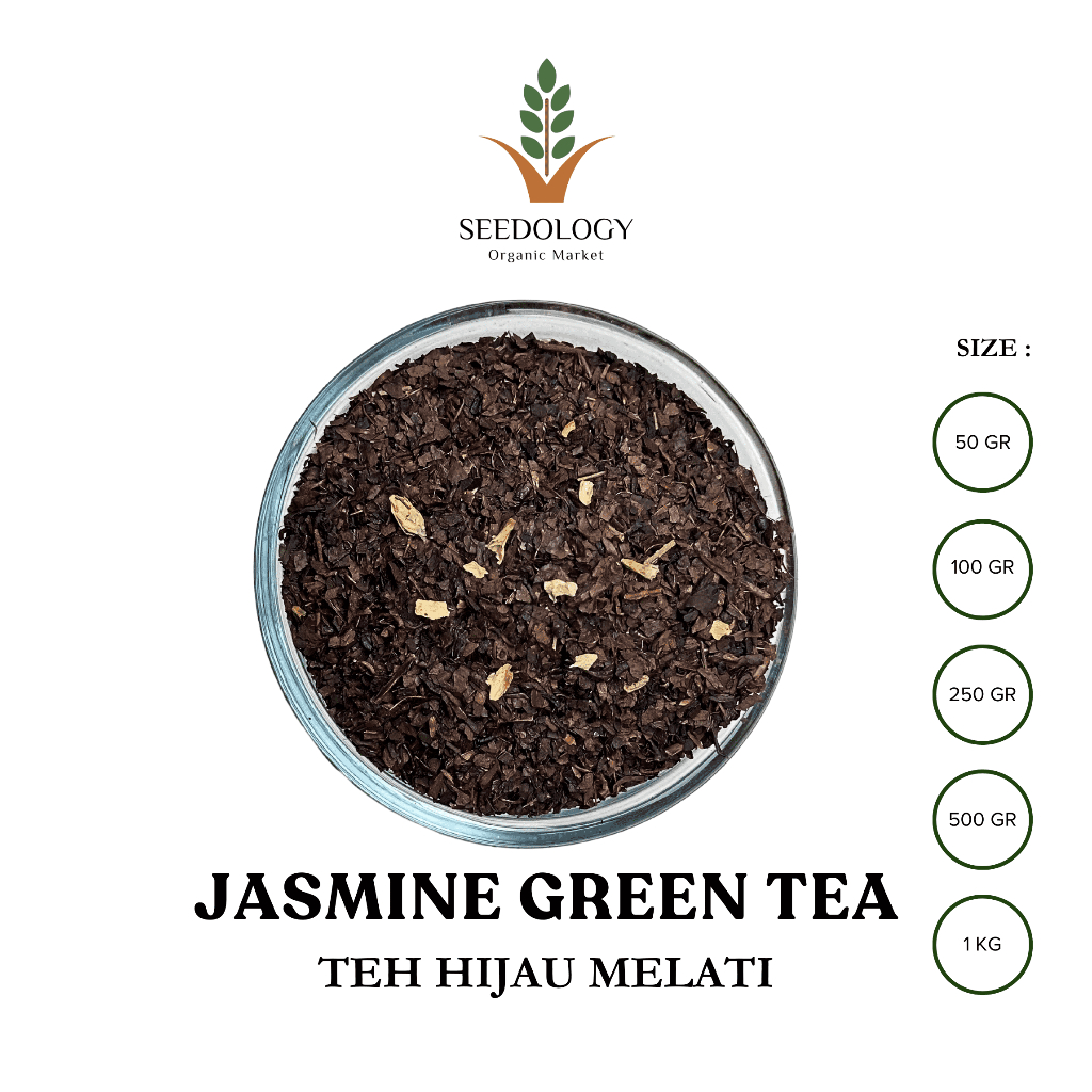 

Daun Teh Melati Hijau 100gr - Jasmine Green Tea / Teh Hijau Aroma Melati