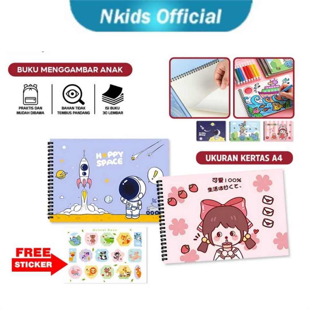 

Buku Gambar A4 Tebal isi 30 Lembar Sekolah TK SD Motif Karakter