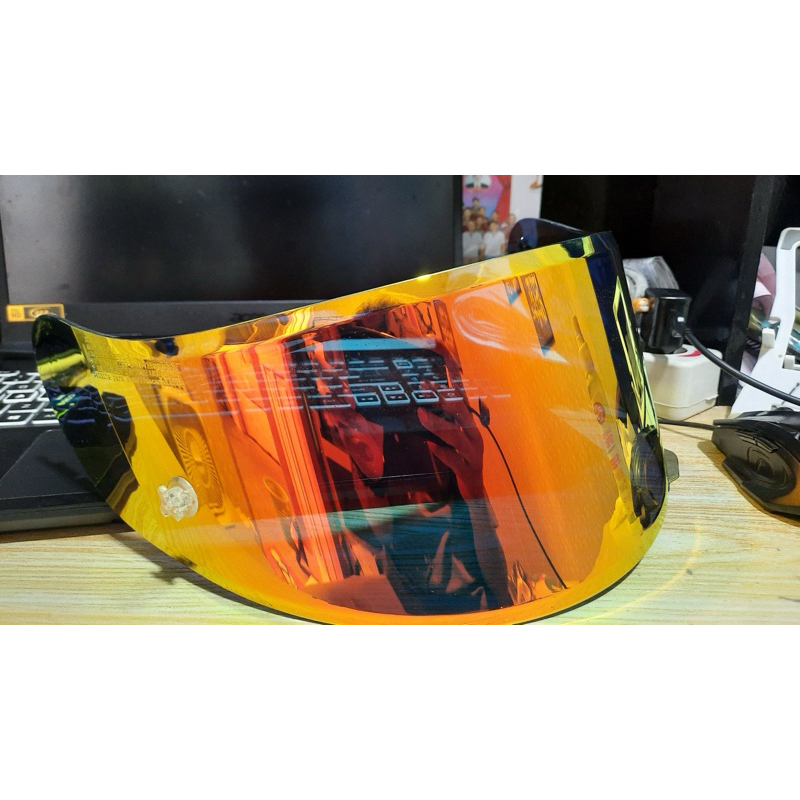 Visor Red Gold KYT Helmet Falcon