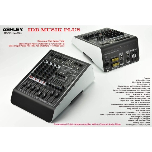 Power Mixer 4 Ch Ashley M4260+ M 4260+ Original