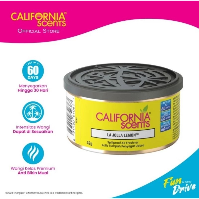 California Scents Spillproof La Jolla Lemon serbuk kayu parfum pengharum penyegar ac mobil ruangan l