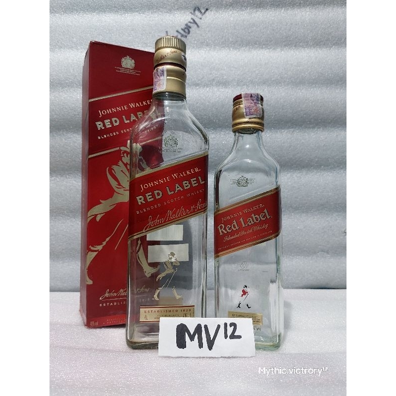 Botol bekas miras Red label satu paket 2 botol
