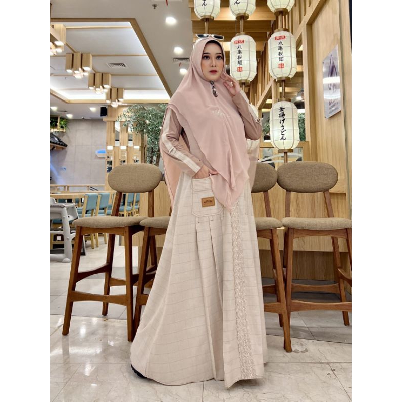 GAMIS CANTIK EFFONI BAHAN LINEN, EX GARMENT