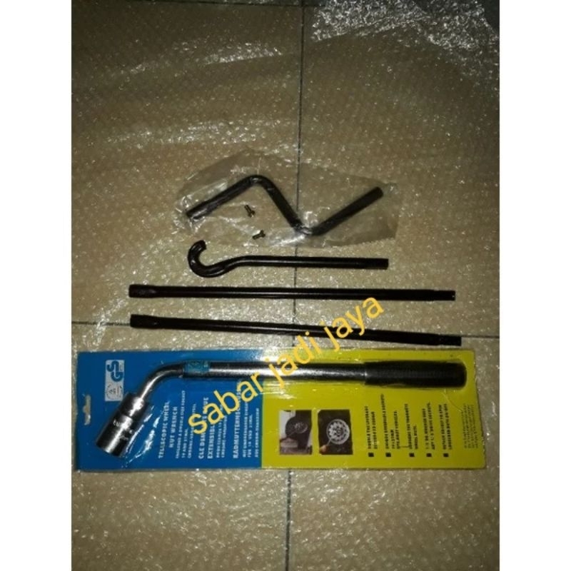 kunci naik turun ban serep + kunci buka baut roda mobil new rush Satu set